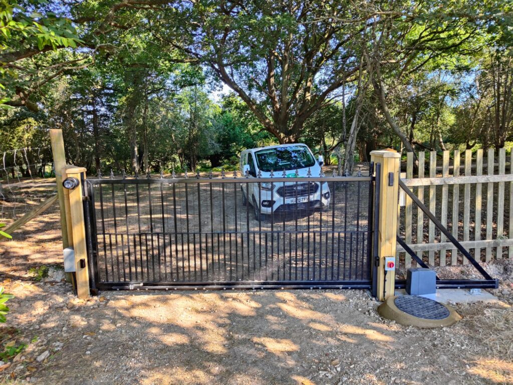 Wrought Iron Electric Gates in Black