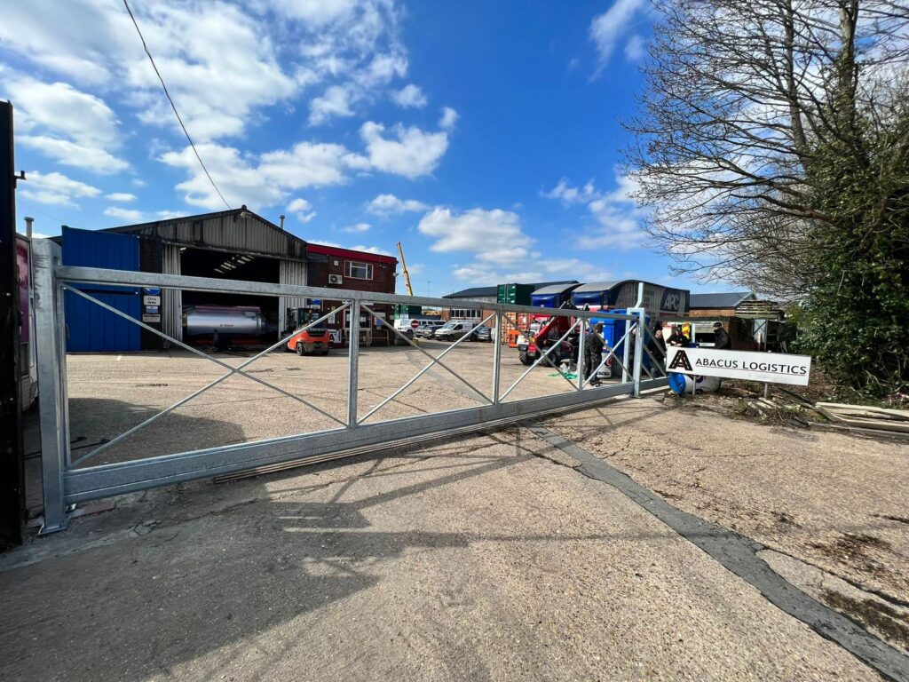 Large Metal Security Gate For Industrial Estate